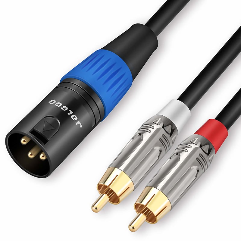 Premium 12 Foot Dual XLR Female to Dual RCA Male Patch Cable, Adapter, Converter