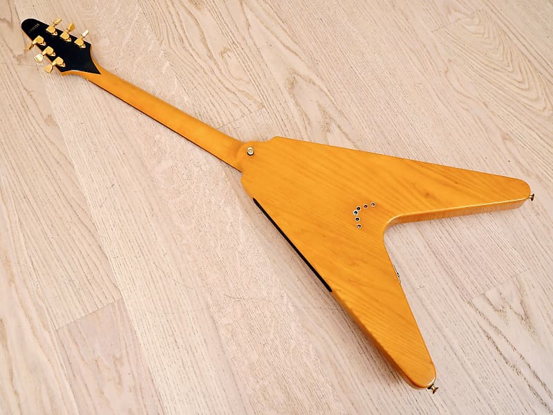 1977 Greco Flying V FV900 Vintage Guitar Natural Ash Japan