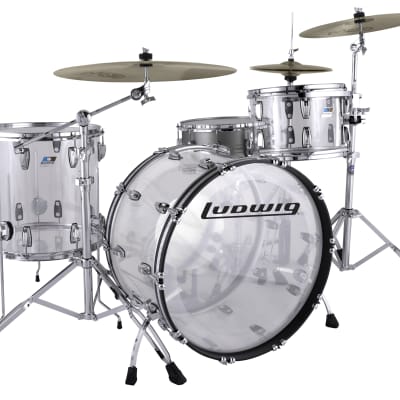 Ludwig Pre-Order Vistalite Clear Pro Beat 14x24/16x16/9x13 Acrylic Drums Shell Pack | Made in the USA | Authorized Dealer image 1