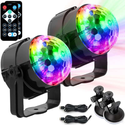 Disco Ball Light Party Lights with Remote Control, Portable Sound Activated  Disco Lights 7 Modes USB Powered RGB Strobe Lamp for Dance Parties