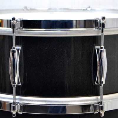Gretsch 18/12/14/5x14" USA Custom Drum Set - 301 Hoops Black Metallic Gloss image 11