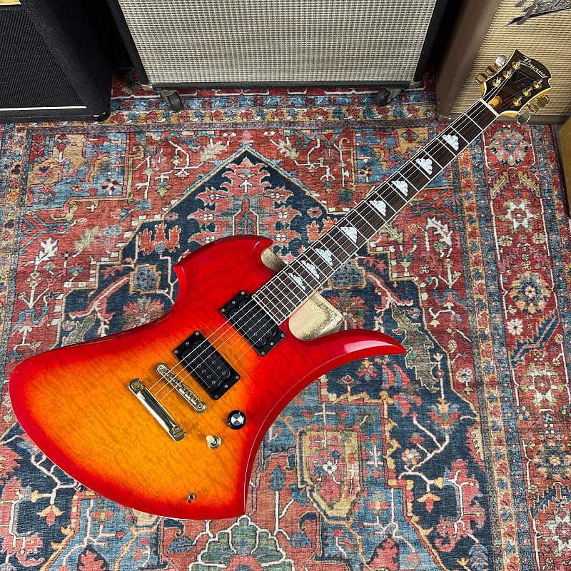 1998 Fernandes Burny MG-85X MIJ Flame Top Mockingbird Style