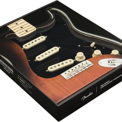 Fender Pre-Wired Strat Pickguard, Original '57/'62 SSS, Black 11 Hole PG image 2