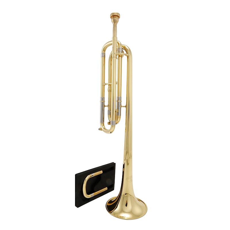 Brass Bugle Call Gold-Plated Trumpet Cavalry Horn Mouthpiece Bag