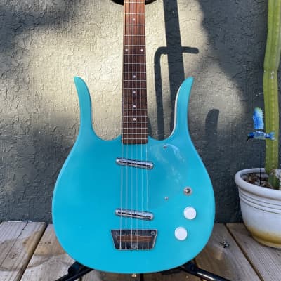 Jerry Jones Longhorn Bass6 bassVi 90’s  - Turquoise image 1
