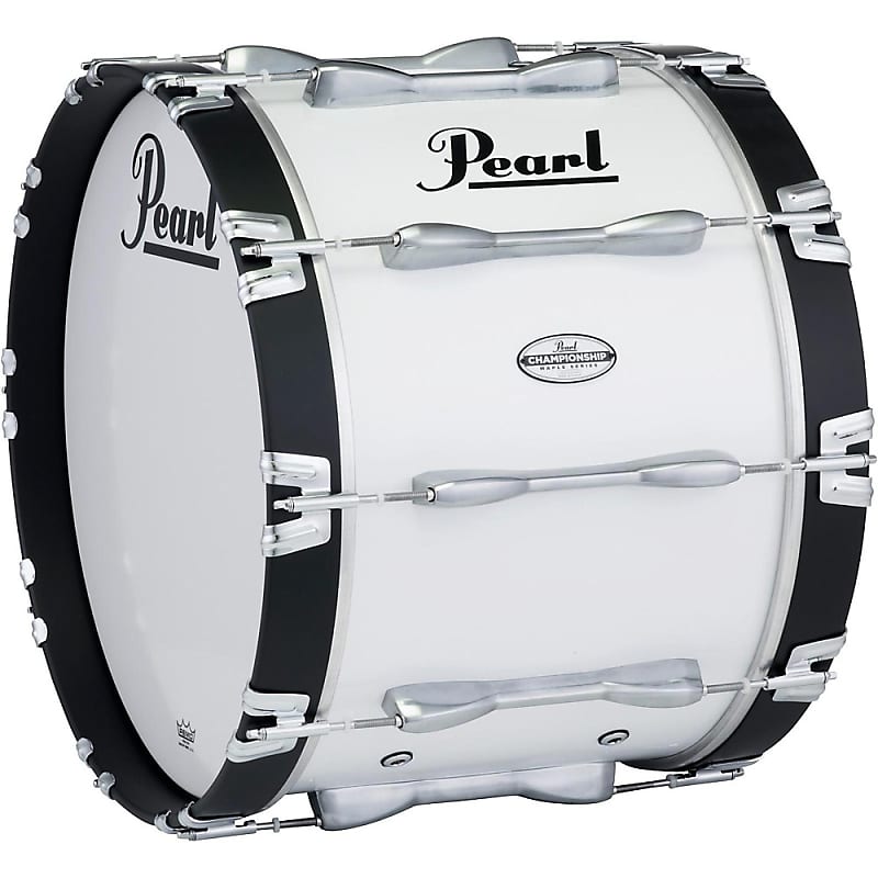Pearl 26 x 14 in. Championship Maple Marching Bass Drum Regular Pure White image 1