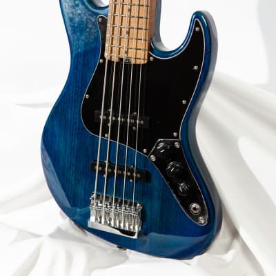 Bacchus Global WL5-ASH/RSM 5 String Jazz Bass Blue Flame Roasted Maple Amazing Neck image 5
