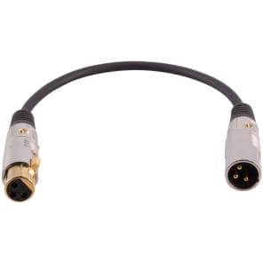 Seismic Audio SA-PXLR1BK Premium XLR Male to XLR Female Extension Patch Cable - 1'