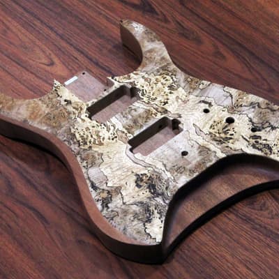 Halo Merus 6 String Headless Guitar DIY Kit Mahogany Body Maple Burl Cap Ziricote Neck #3 for sale