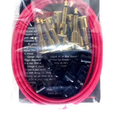Brand New George L's Effects Kit: 10ft of Red Cable, 10 Brass Plugs, 10 Black Stress Relief Jackets image 1