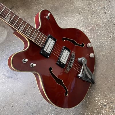 Teisco Vintage Hollowbody Electric Guitar 1960s - Red image 17