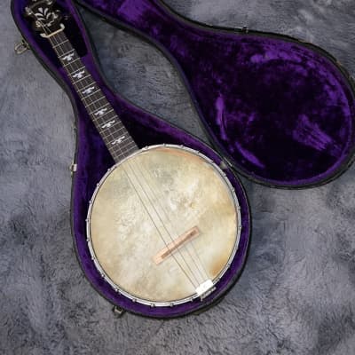Langstyle Banjo uke :travel tenor banjo 1920’s - Walnut Laquer Nickel Parts image 8