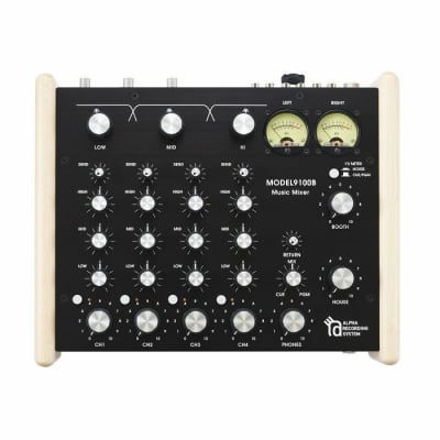 Alpha Recording System MODEL9100BW Limited Edition 4-Channel Rotary DJ Mixer (wood side panels)