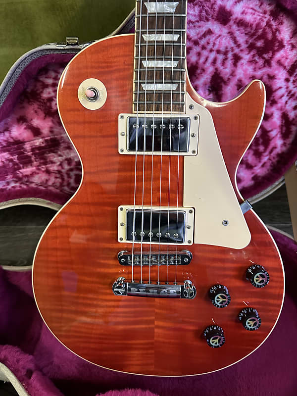 2014 Gibson Les Paul Peace Peaceful Orange Flametop with