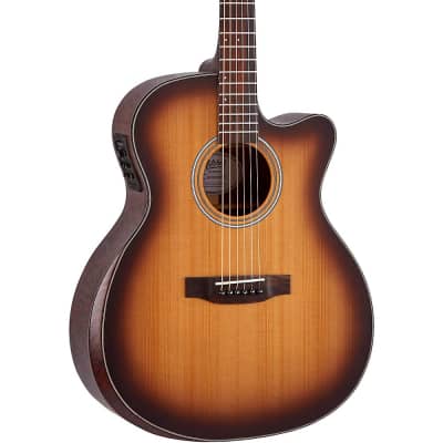Mitchell T413CE-BST Terra Series Auditorium Solid Torrefied Spruce Top Acoustic-Electric Guitar Edge Burst for sale