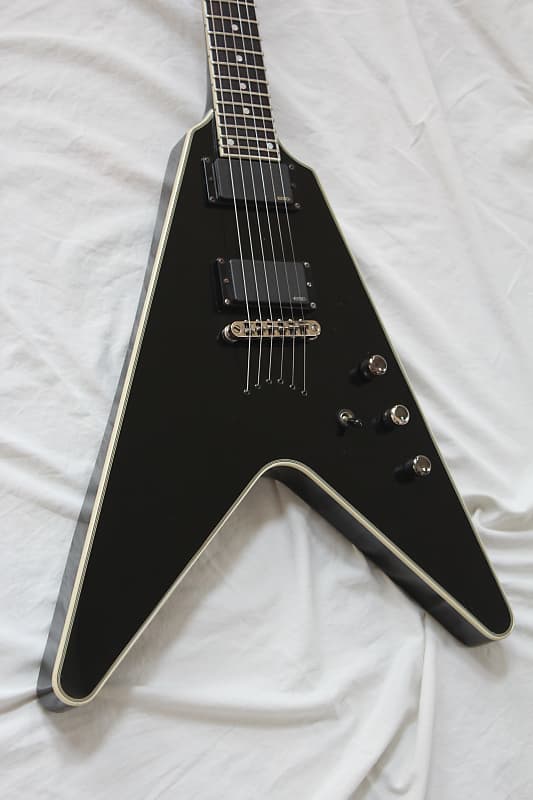 2011 Schecter Diamond Series Hellraiser V-1 Limited Edition Flying V  Electric Guitar - Black Finish