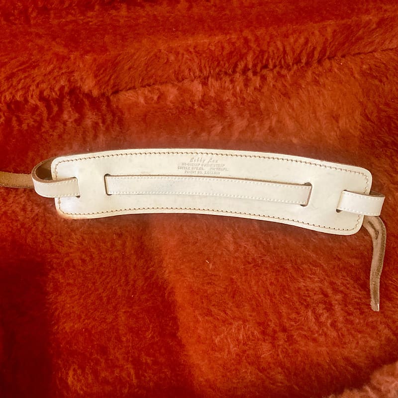 Bobby Lee No-Mishap Guitar Strap 1960's White Leather image 1