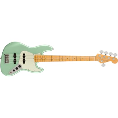 Fender American Professional II Jazz Bass® V, Maple Fingerboard, Mystic Surf Green for sale