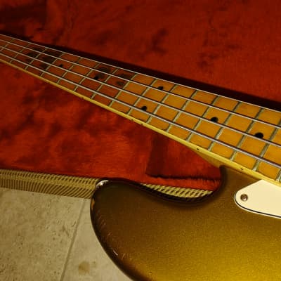 1981 Fender Collector's Series Gold Jazz Bass Player-Worn & Well-Played! With Tweed Case! Sweet Bass image 6