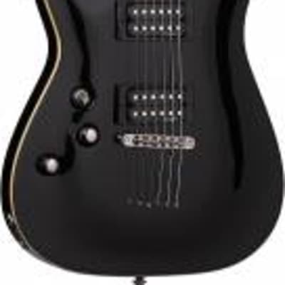 Schecter 6 String Left-Handed Electric Guitar Omen-6 Gloss Black Finish image 2