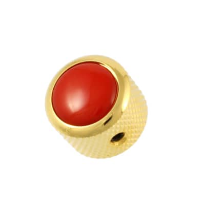 Q-Parts Red Guitar Dome Knob Gold