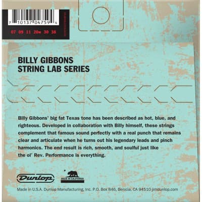 Dunlop RWN0738 Billy Gibbons Rev. Willy's Electric Guitar Strings - .007-.038 Super Fine image 2