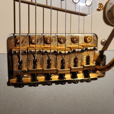 Fender 1997 Custom Shop Stratocaster 1958 Reissue Inca Silver Gold Hardware w/COA-Original Tweed Hard Case image 10