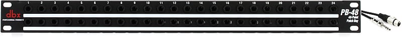 dbx PB-48 48-point 1/4 inch TRS Balanced Patchbay  Bundle with Pro Co BPBQXF-5 Excellines Balanced Patch Cable - XLR Female to TRS Male - 5 foot image 1