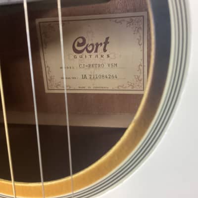 Cort CJRETROVSM CJ Retro Acoustic Electric Jumbo Guitar. Vintage Sunburst Matte image 9