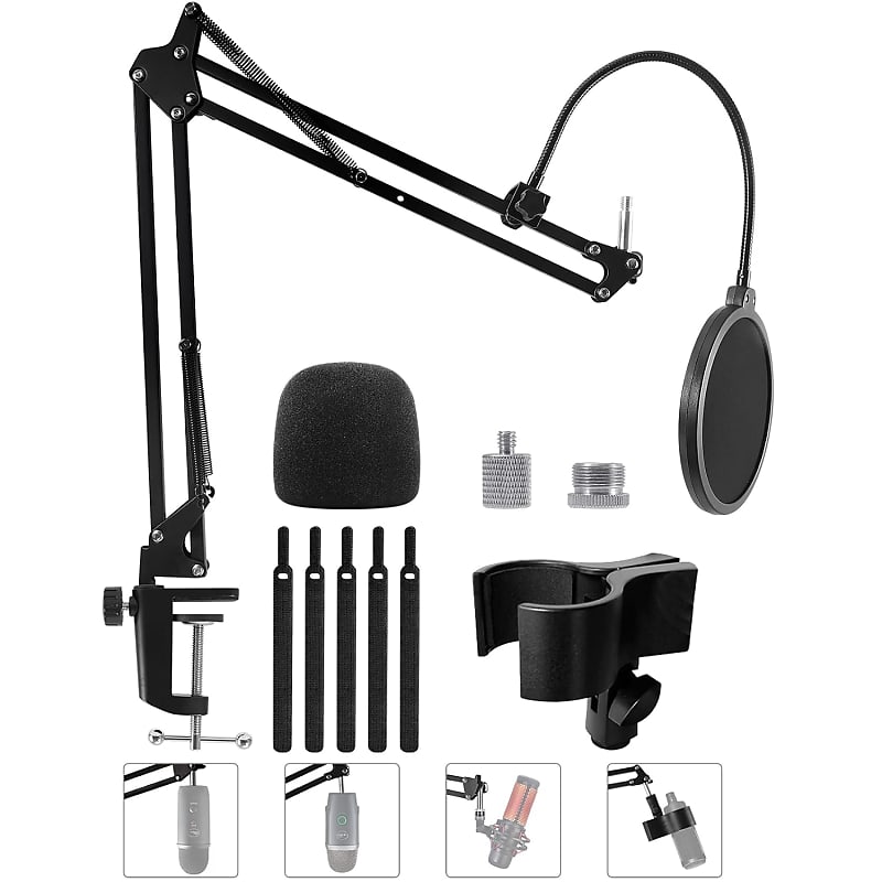 Blue Yeti Boom Arm with Extension Tube - Mic Boom Arm Compatible with Blue  Yeti, Adjustable Boom Height Microphone Stand Mic Arm for HyperX QuadCast