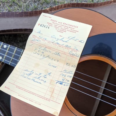 Vintage 1962 Gibson TG-0 Tenor Acoustic Guitar Original Gator Case No Repairs Original Sales Receipt image 2