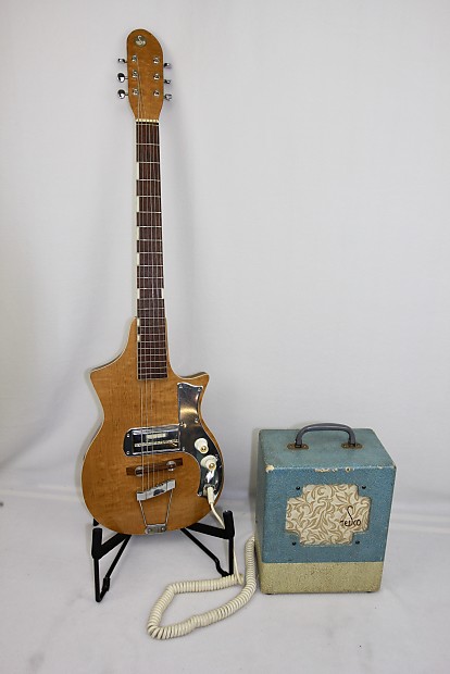 Teisco vintage J-3 1960 guitar and Teisco amp image 1