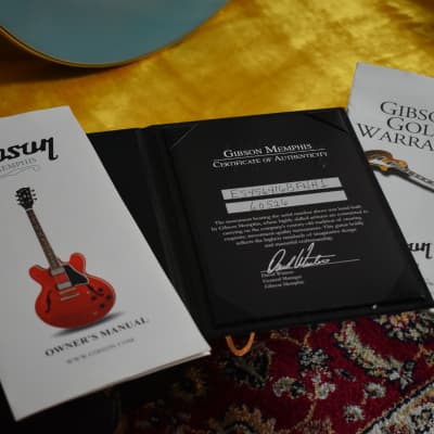 2016 Gibson Memphis Limited 1964 ES-345 Reissue VOS Frost Blue w/OHSC & COA, Mono Varitone, All Original, 7.9lbs image 3
