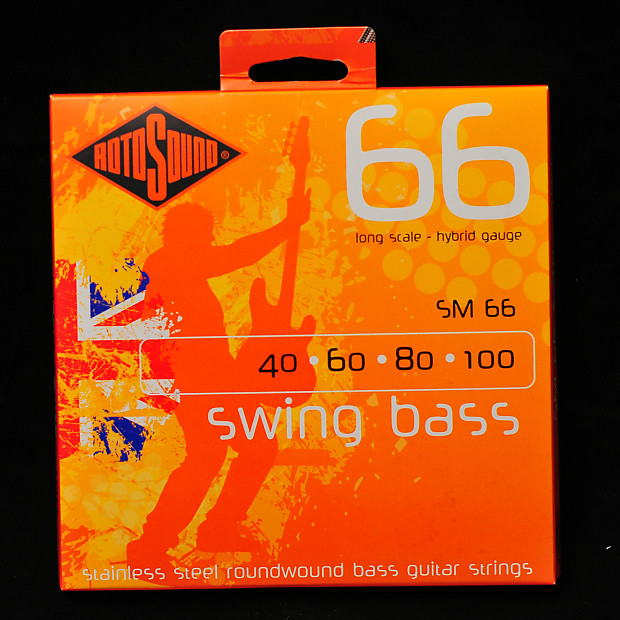 Rotosound SM66 Swing Bass 66 Roundwound Stainless Steel Bass Strings - Hybrid (40-100) image 1