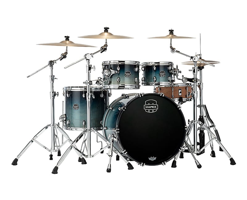 Mapex Saturn Rock 4 Piece Shell Pack - Teal Blue Fade image 1