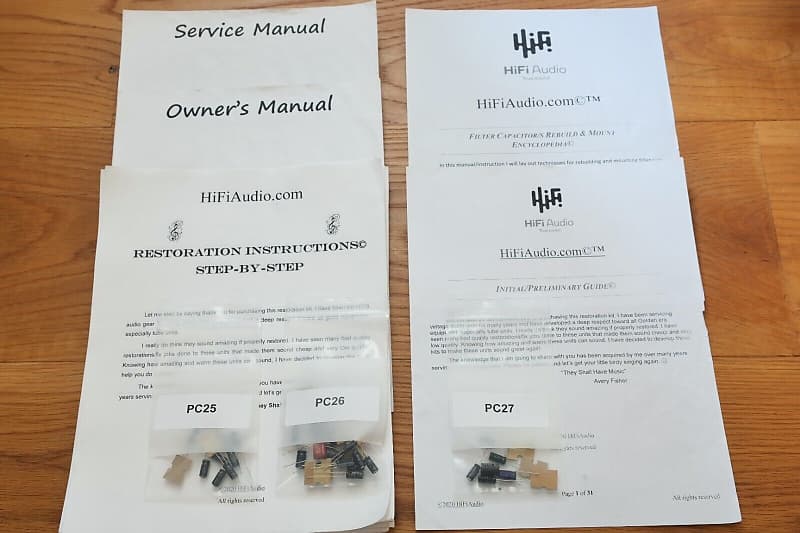 Dynaco AF-6 restoration kit filter capacitor repair rebuild fix  			