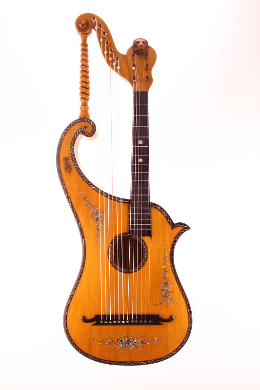 Albertus Blanchi harp guitar 1900 - masterbuilt romantic guitar - check video! image 1