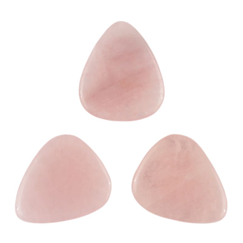 Rose Quartz Stone Guitar Or Bass Pick - Specialty Handmade Gemstone Exotic Plectrum - 12 Pack New image 1