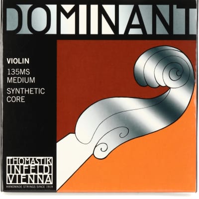 Thomastik-Infeld 135 Dominant Violin String Set - 4/4 Size With Steel Loop-end E  Bundle with Howard Core Metal Violin Practice Mute image 3
