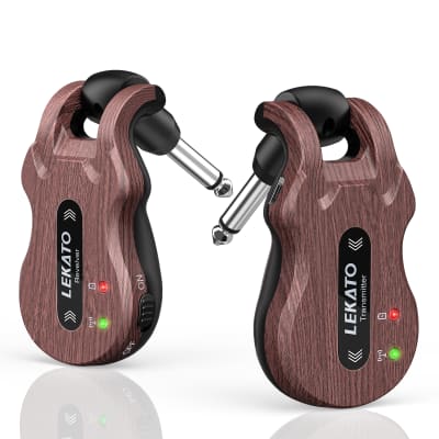Lekato 5.8GHz Wireless Guitar System Transmitter Receiver fit Bass Digital 100ft Brown image 1