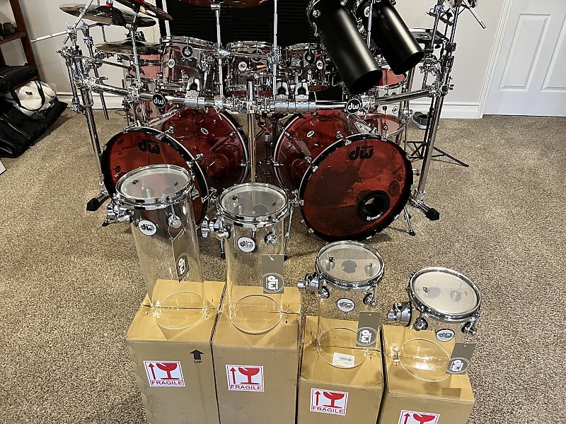 DW Acrylic Rata Toms Full Set Reverb