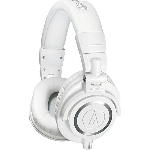 Audio-Technica ATH-M50XWH Professional Studio Monitor Headphones (White)  			
