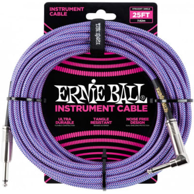 ERNIE BALL 6069 Braided Instrumentenkabel Kl-WKl 7,62m, violett for sale