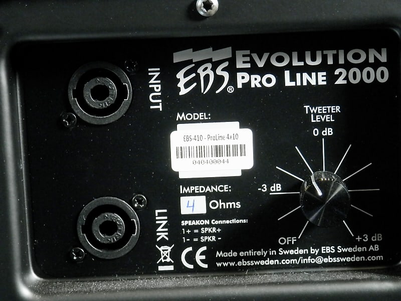 EBS Evolution Pro Line 2000 EBS-410 ProLine 4x10 Bass