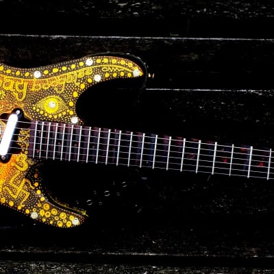 Recaster #28 The Overland 2018 Black n Gold Hippie Trail Guitar image 4