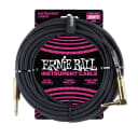 Ernie Ball 25 foot Braided Black Guitar Cable with Gold Ends Right Angle 6058