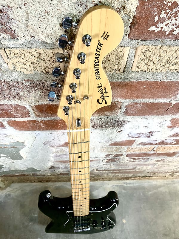 Fender Squire Stratocaster MIJ 80’s Black On Black Reverb