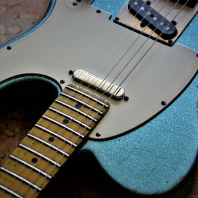 American Fender Custom Telecaster  Standard Relic Blue Sparkle image 19