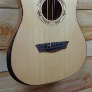 Washburn WCDM15SK Mahogany Semi-Cutaway 3/4 Acoustic Guitar Natural