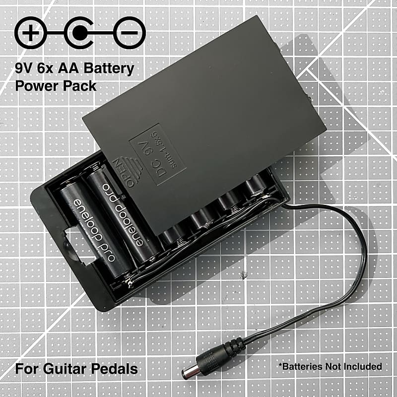 9V 6x AA Battery Pack for Guitar Pedals Center Negative Reverb